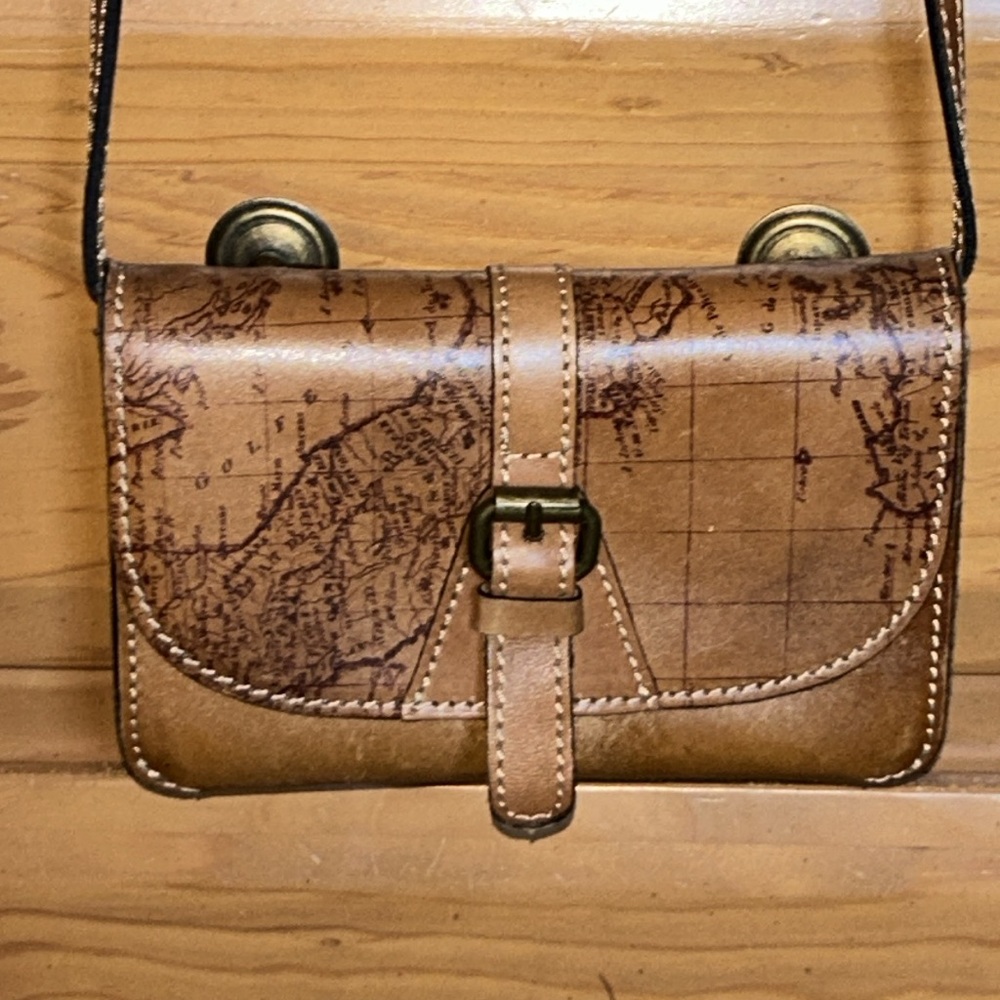 Patricia Nash Torri Crossbody Brown Leather Bag